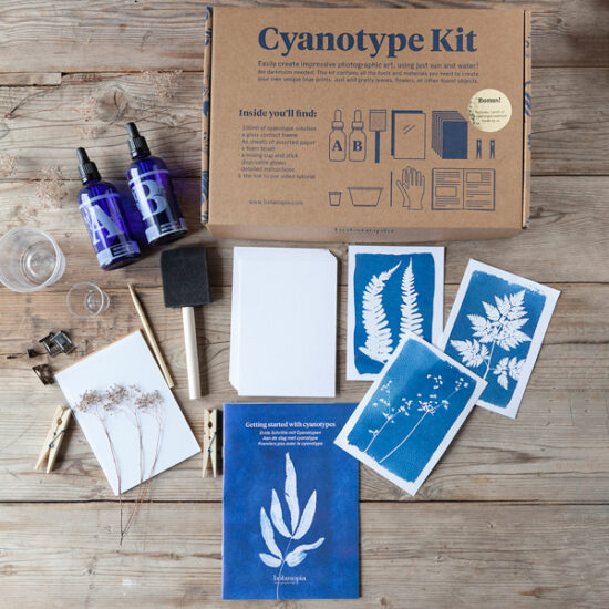 The complete cyanotype kit containing everything you need to create your own gorgeous sunprints with plants