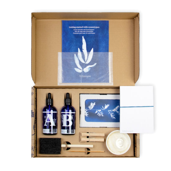 The complete cyanotype kit containing everything you need to create your own gorgeous sunprints with plants
