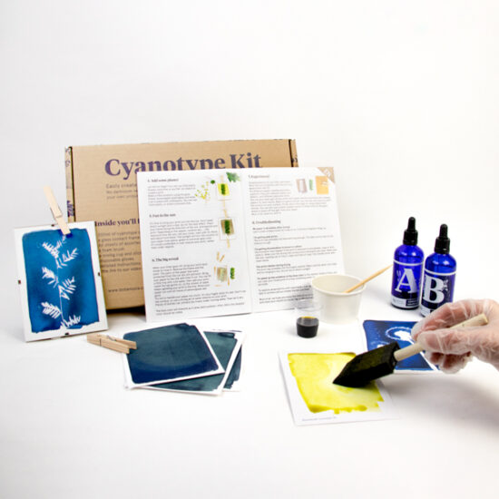 Das komplette Cyanotypie-Kit mit allem, was du brauchst, um deine eigenen wunderschönen Sonnenabdrücke mit Pflanzen zu erstellen