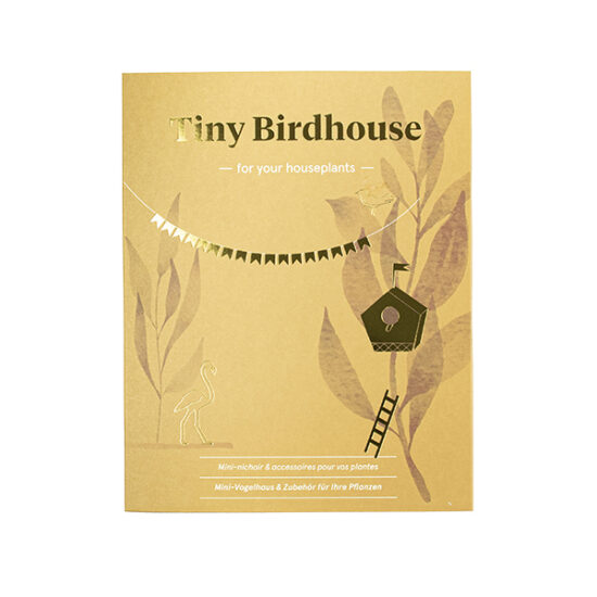 The packaging of our Tiny Birdhouse for your plants