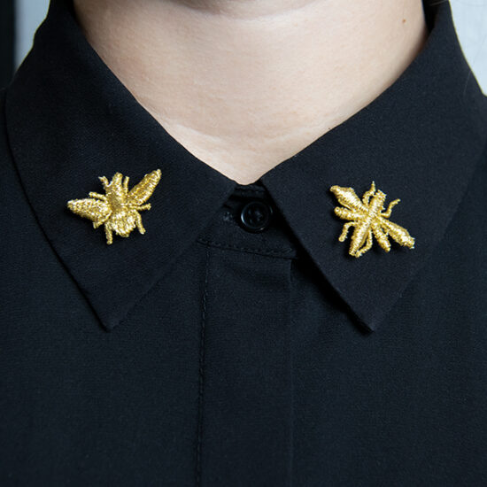 Botanopia golden embroidered brooches - 3 Little Bugs