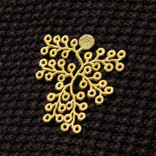 spikemoss embroidered brooches